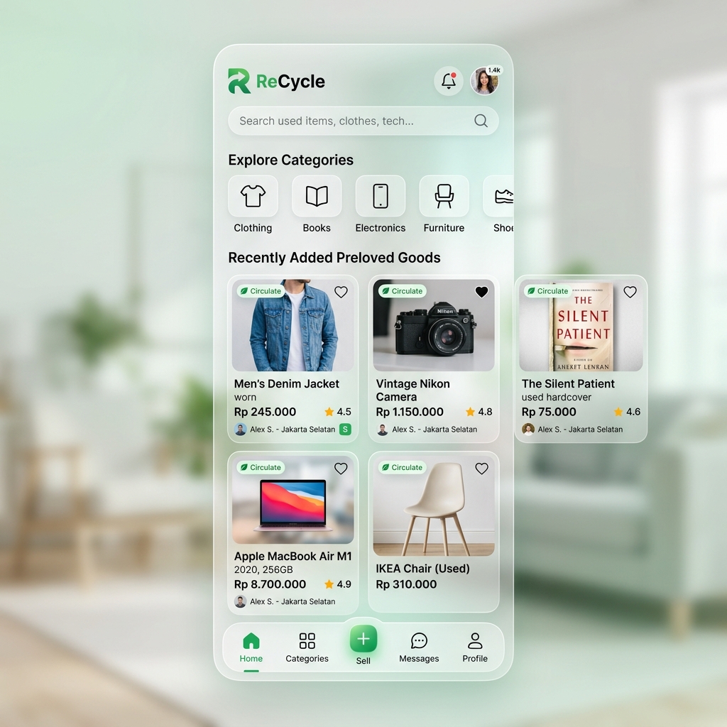 Circular Preloved Items Marketplace Showcase