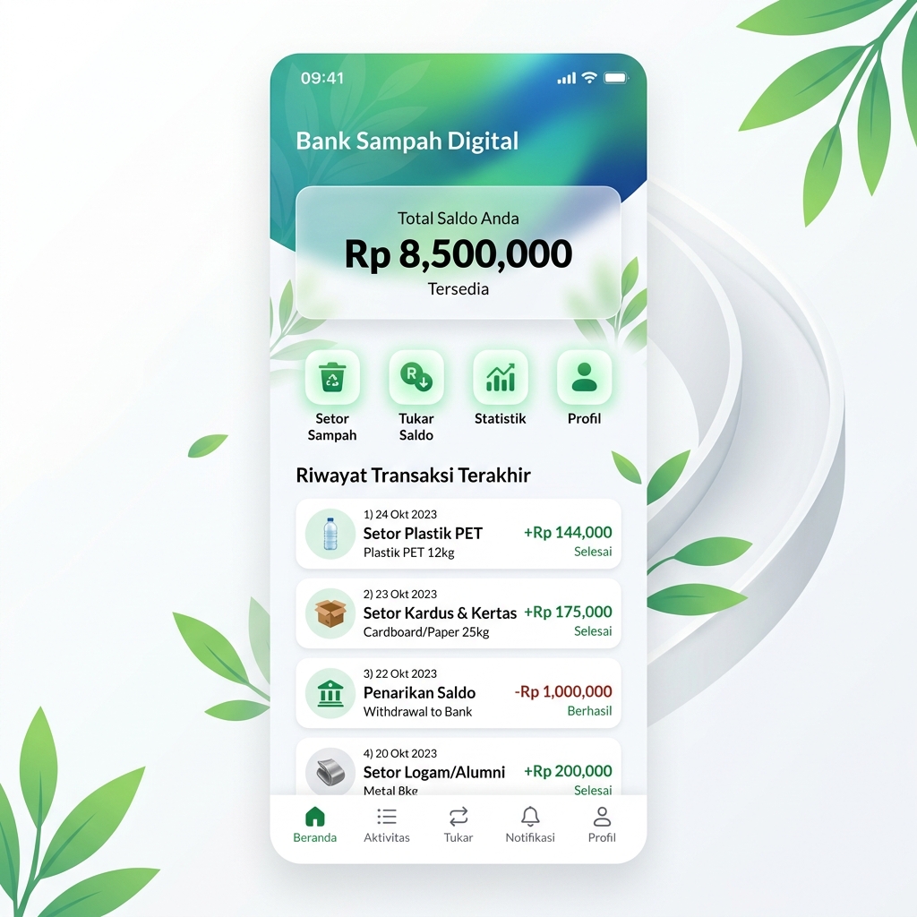 Citizen Tabungan Sampah E-Wallet App Mockup